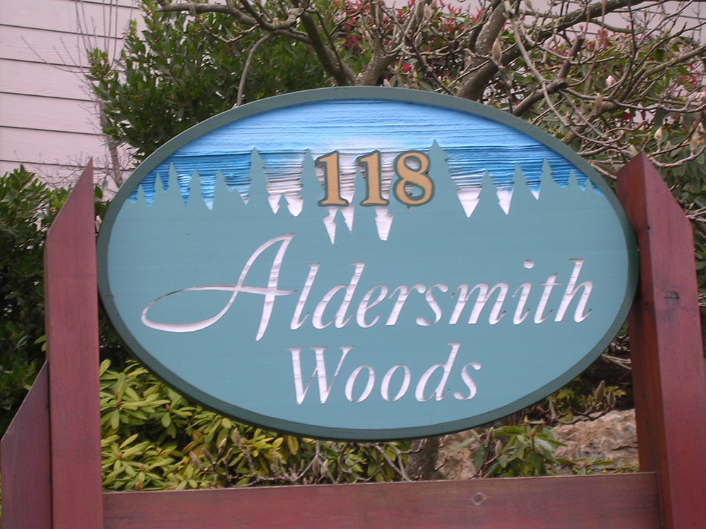 aldersmith woods cedar sandblast sign