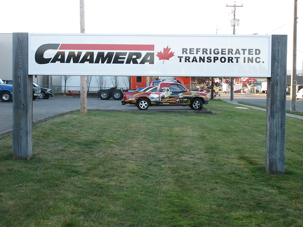 canamera refrigerated transport post and panel sign