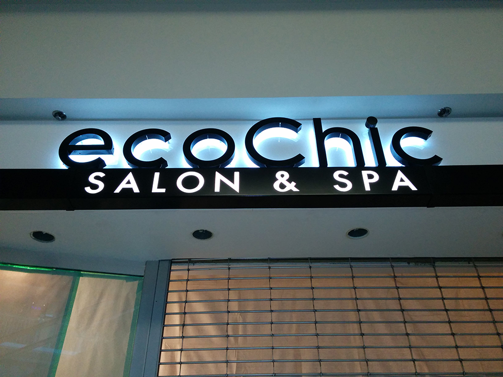 eco chic channel letters retail sign